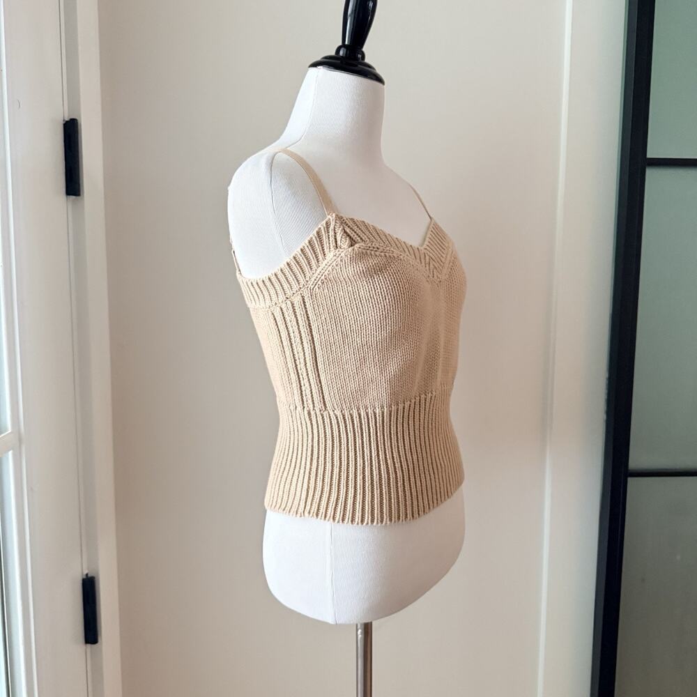 Y2K Victoria’s Secret Mota Intl Sweater Tank Top M Cream Cotton Knit - Picture 5 of 12